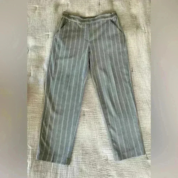 Mango Striped Trouser Dress Pants | Gray | XS - Picture 9 of 13